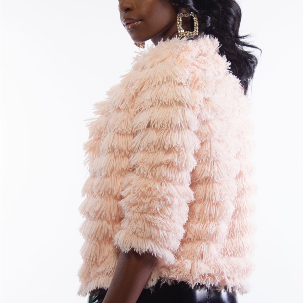 Blush fur jacket